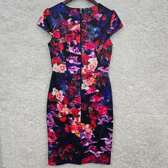Betsey Johnson Dress Womens 6 Colorful Flowers Lined Maximalist Career Event - Picture 9 of 16